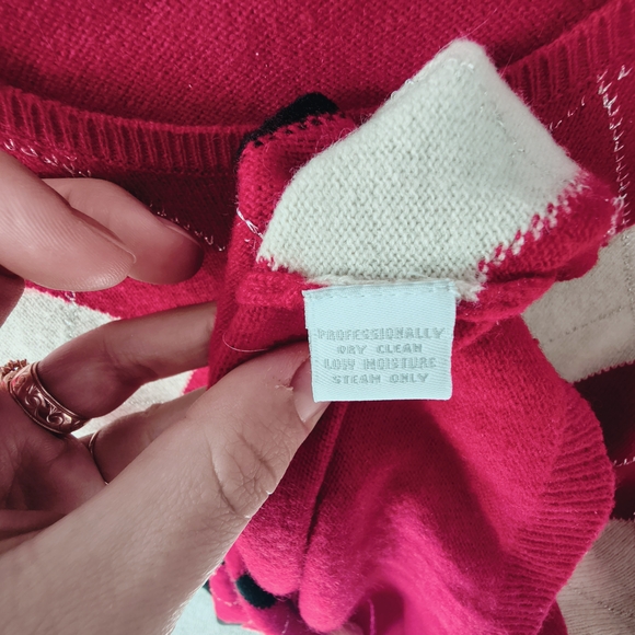 Charter Club Women's 2-ply 100% Cashmere Sweater - Red, Black, Cream Size M - Picture 3 of 4
